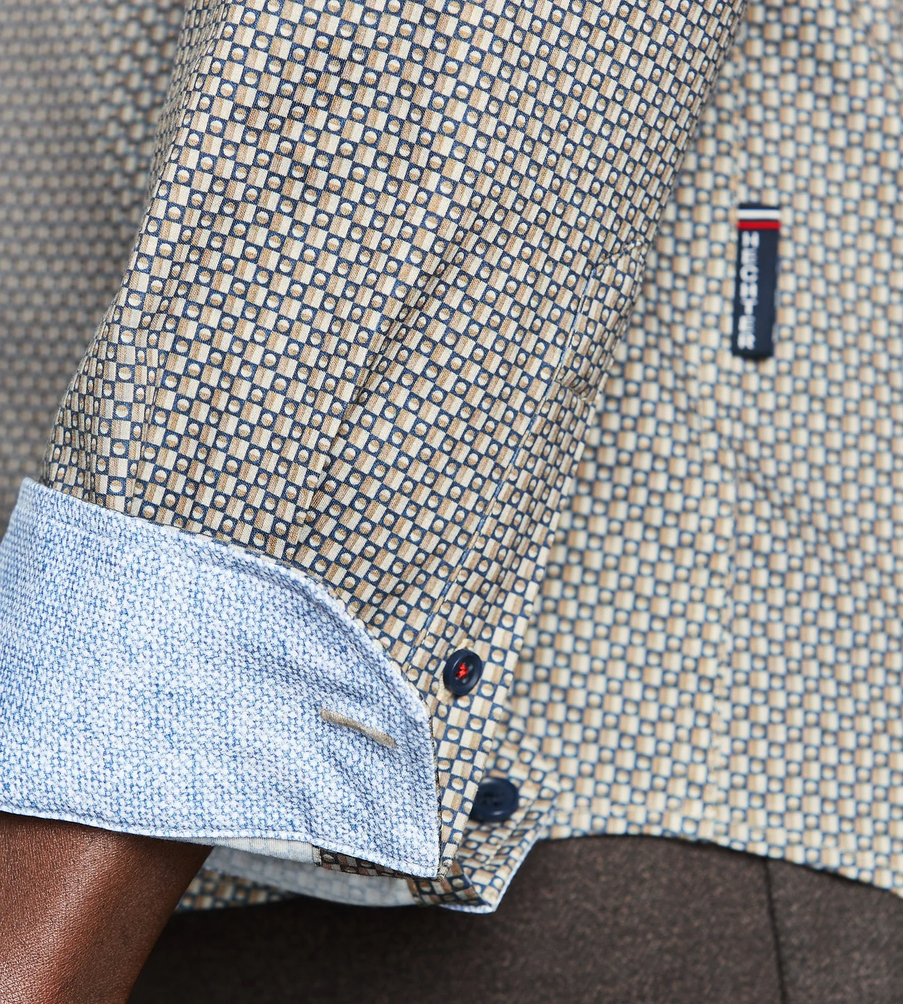 Long Sleeve 360 Stretch Geo Print Casual Shirt sold by Tip Top product image thumbnail 3