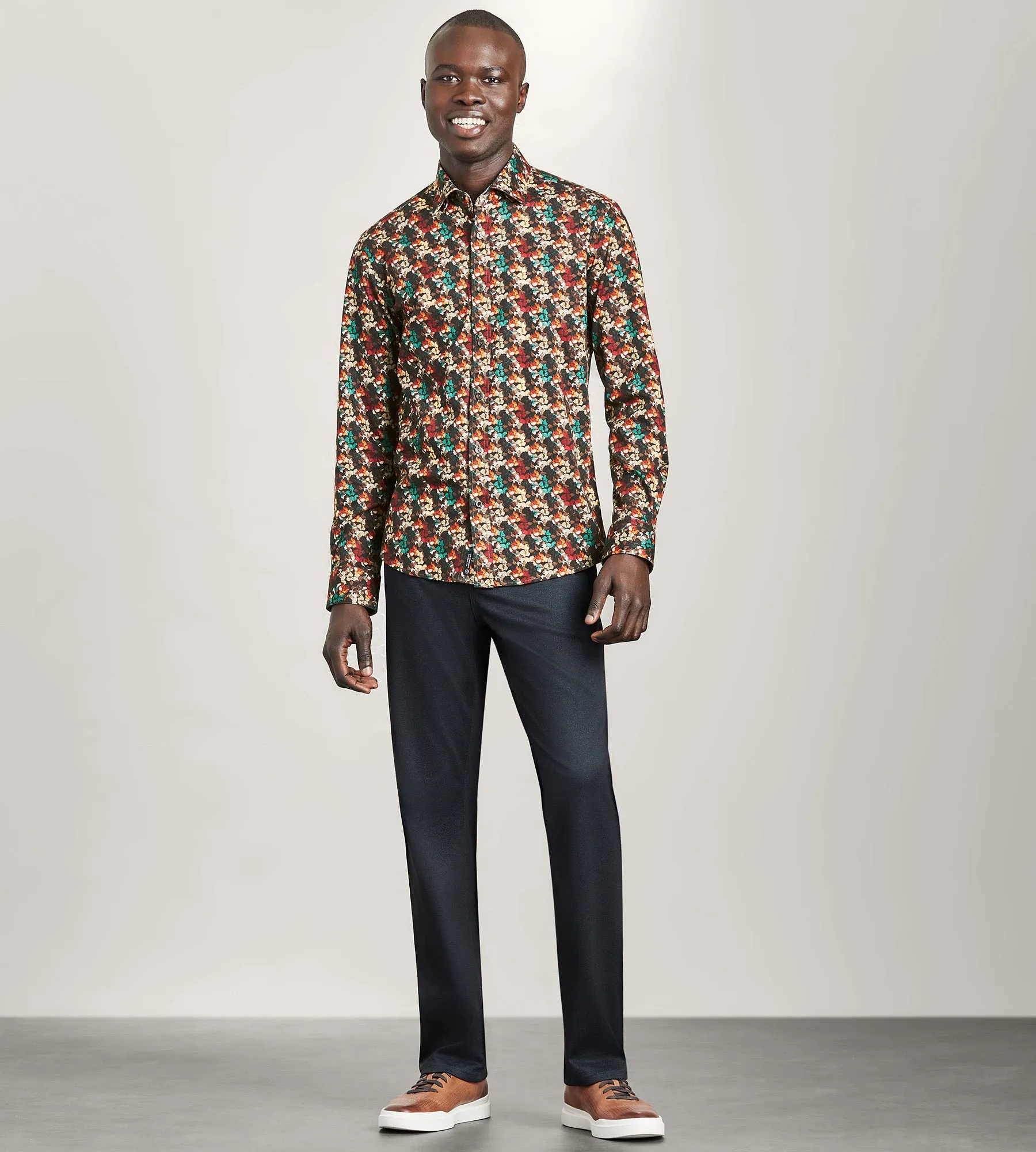 Long Sleeve 360 Stretch Printed Casual Shirt sold by Tip Top product image thumbnail 4