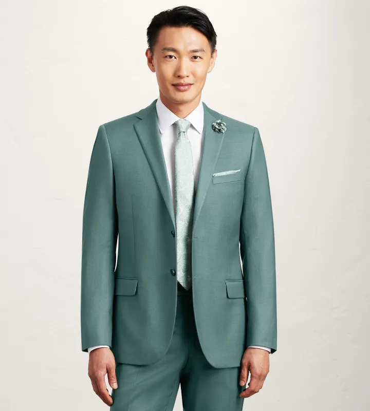 Slim Fit Teal Solid Suit sold by Tip Top