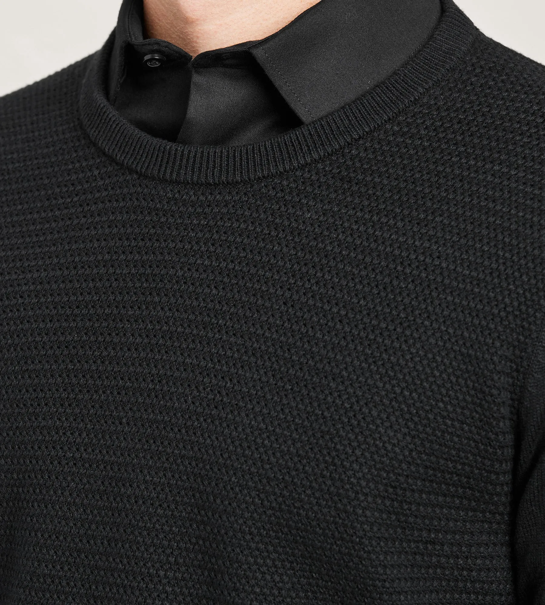 Long Sleeve Cotton Merino Blend Crew Neck Sweater sold by Tip Top product image thumbnail 5