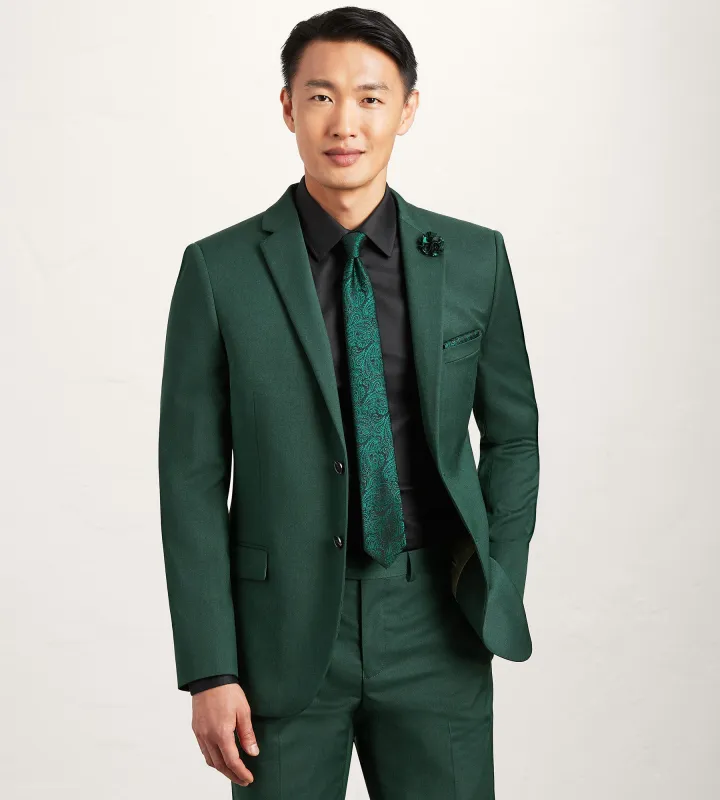 Modern Fit Dark Green Solid Suit Jacket sold by Tip Top