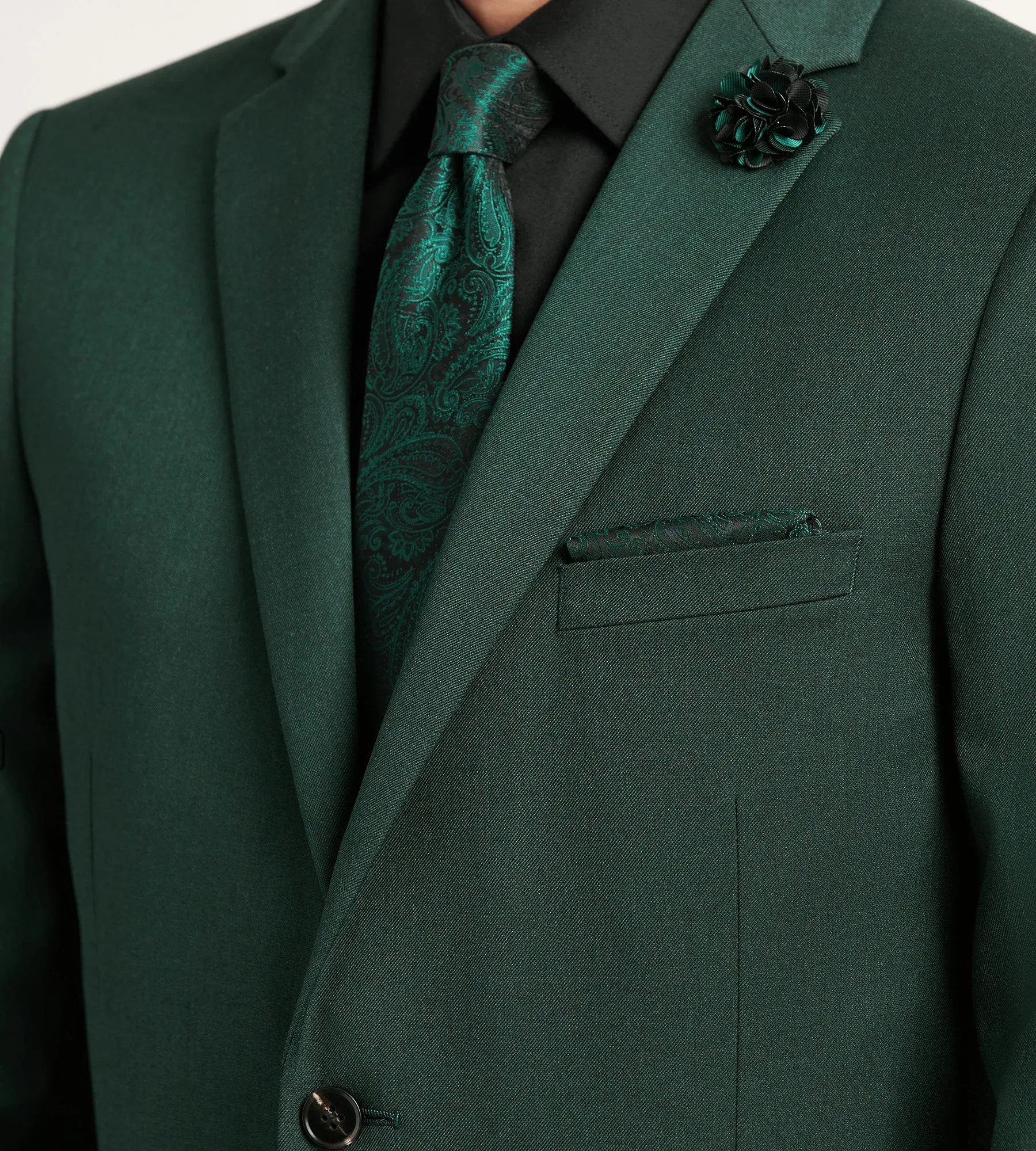 Slim Fit Dark Green Solid Suit Jacket sold by Tip Top product image thumbnail 2