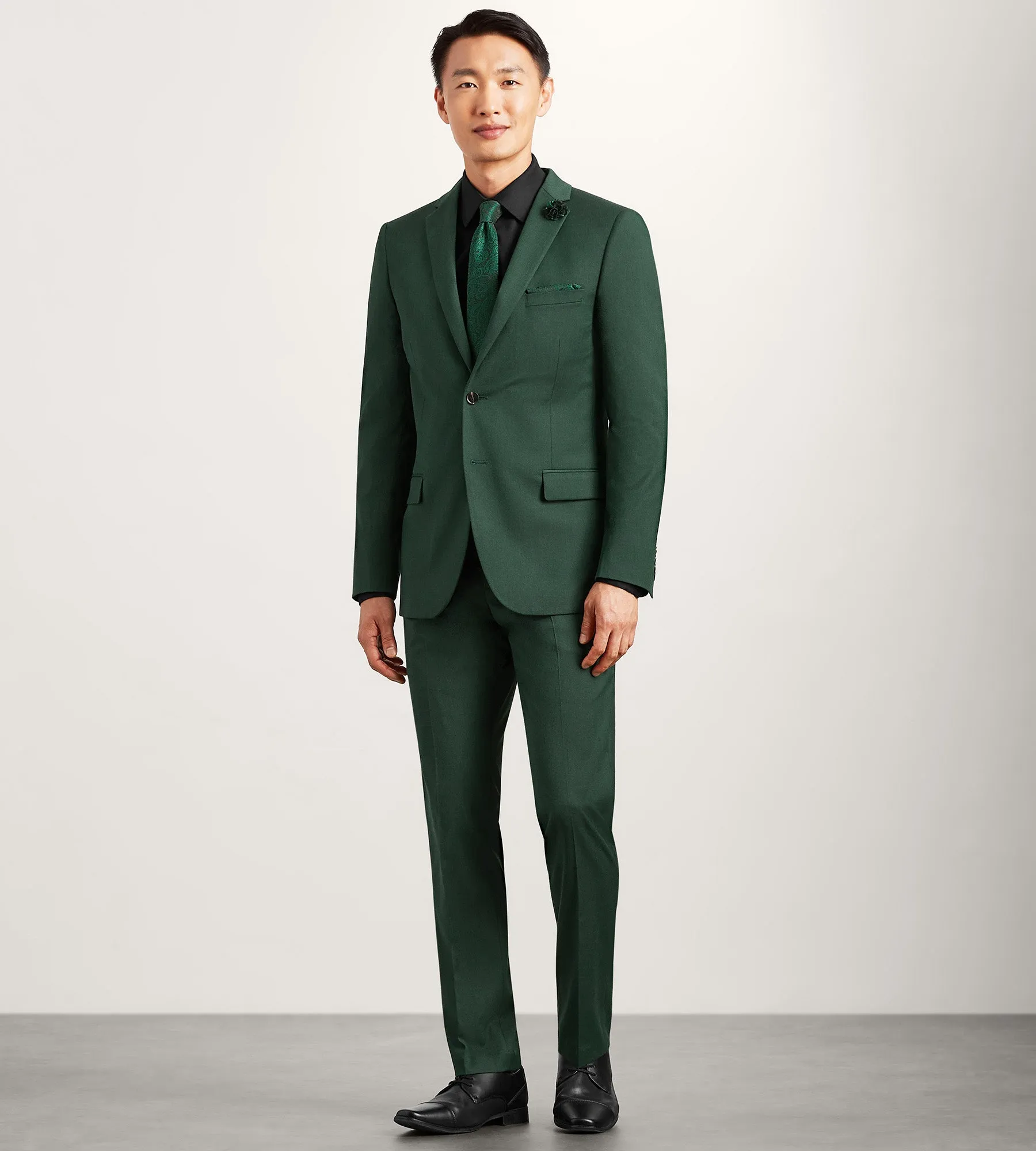 Slim Fit Dark Green Solid Suit Jacket sold by Tip Top product image thumbnail 4