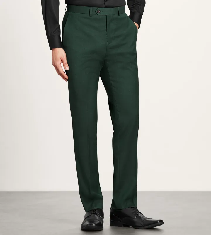 Slim Fit Dark Green Solid Suit Pant sold by Tip Top
