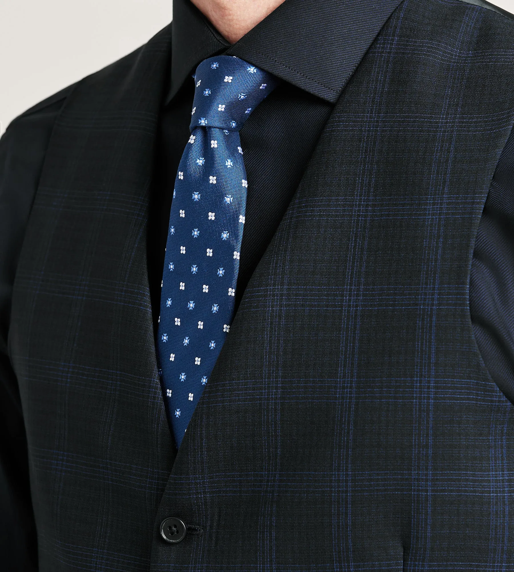 Modern Fit Navy Plaid Suit Vest sold by Tip Top product image thumbnail 2