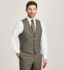 Modern Fit Brown Plaid Suit Vest sold by Tip Top