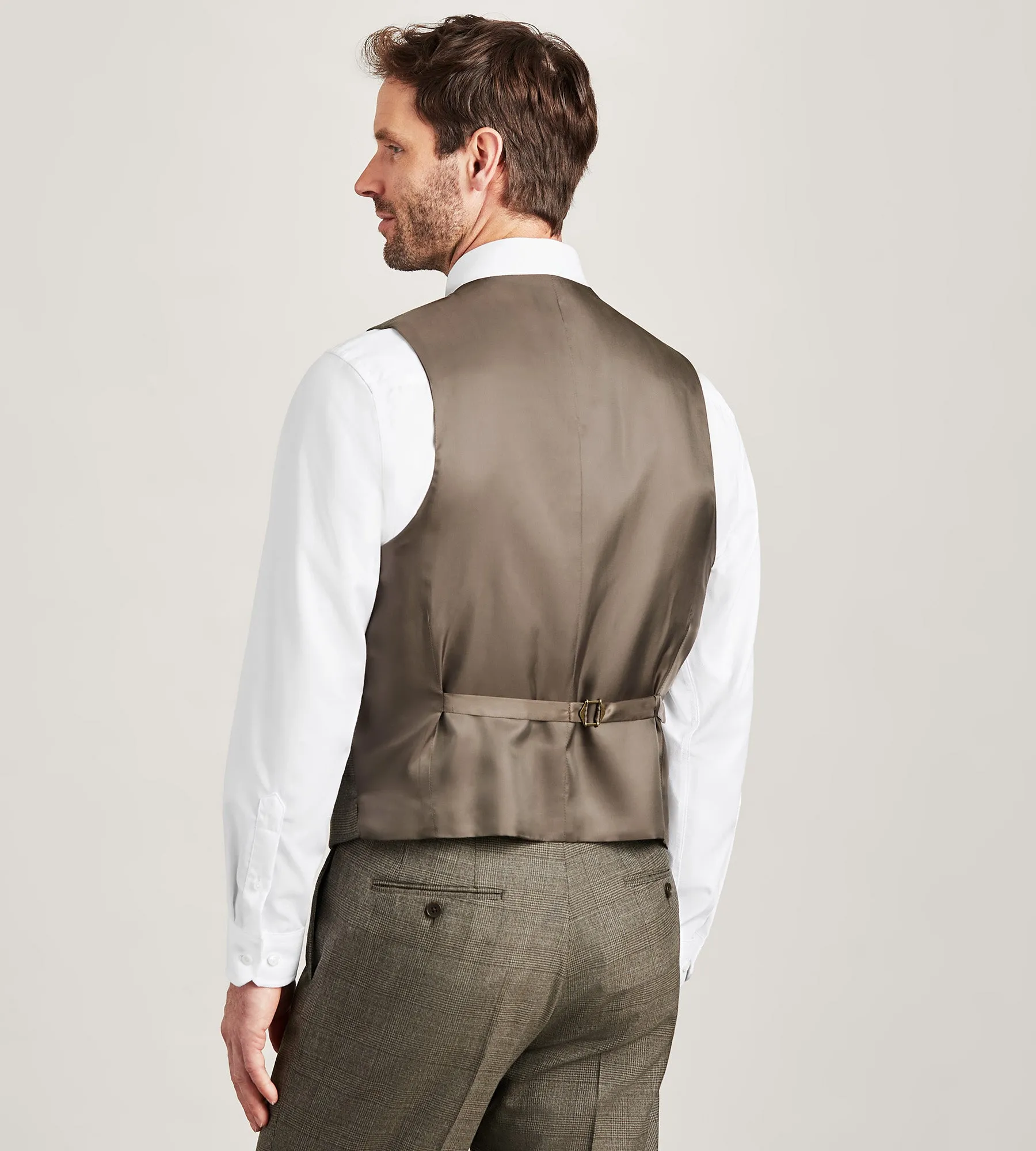 Modern Fit Brown Plaid Suit Vest sold by Tip Top product image thumbnail 3