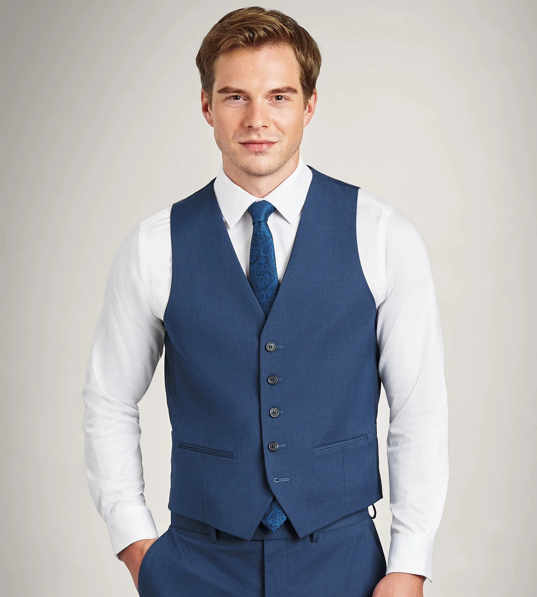 Indigo Solid Suit Vest sold by Tip Top