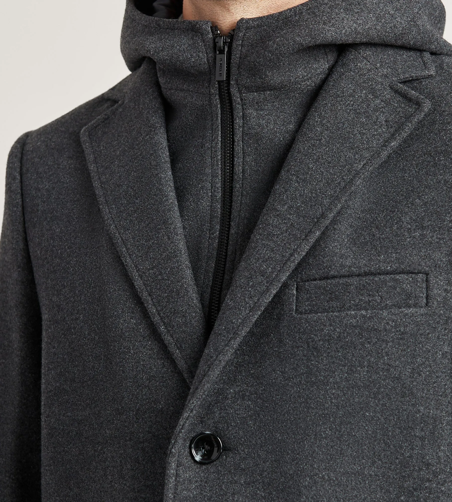 Modern Fit 4-Way Stretch Wool Coat with Removable Hood sold by Tip Top product image thumbnail 2