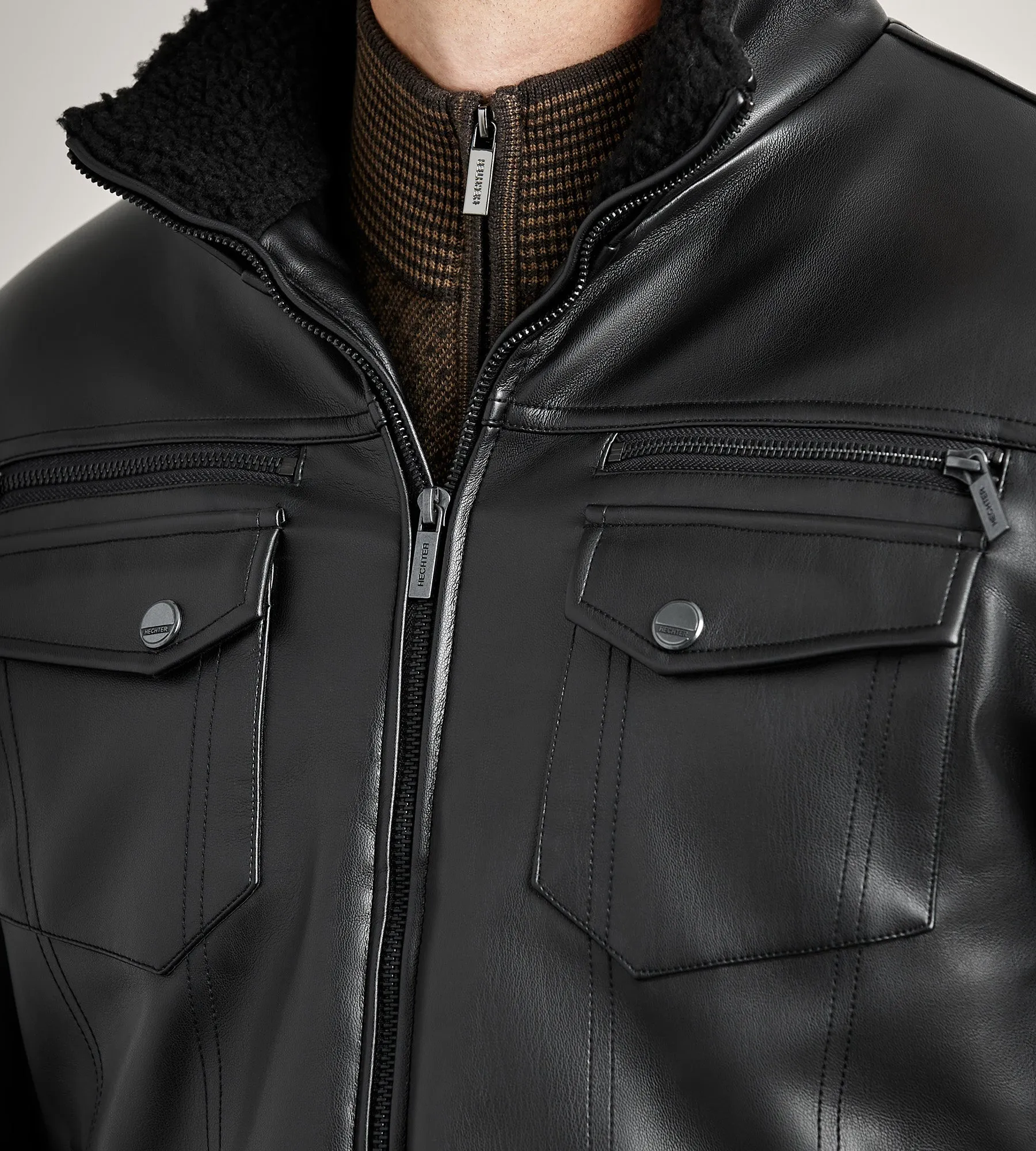 Modern Fit Vegan Leather Jacket sold by Tip Top product image thumbnail 2