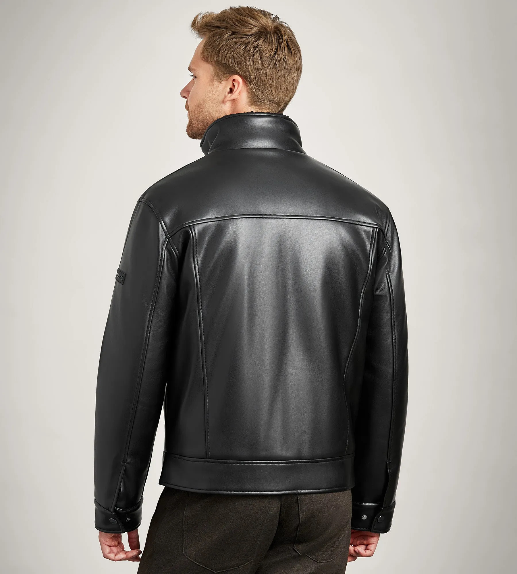 Modern Fit Vegan Leather Jacket sold by Tip Top product image thumbnail 3