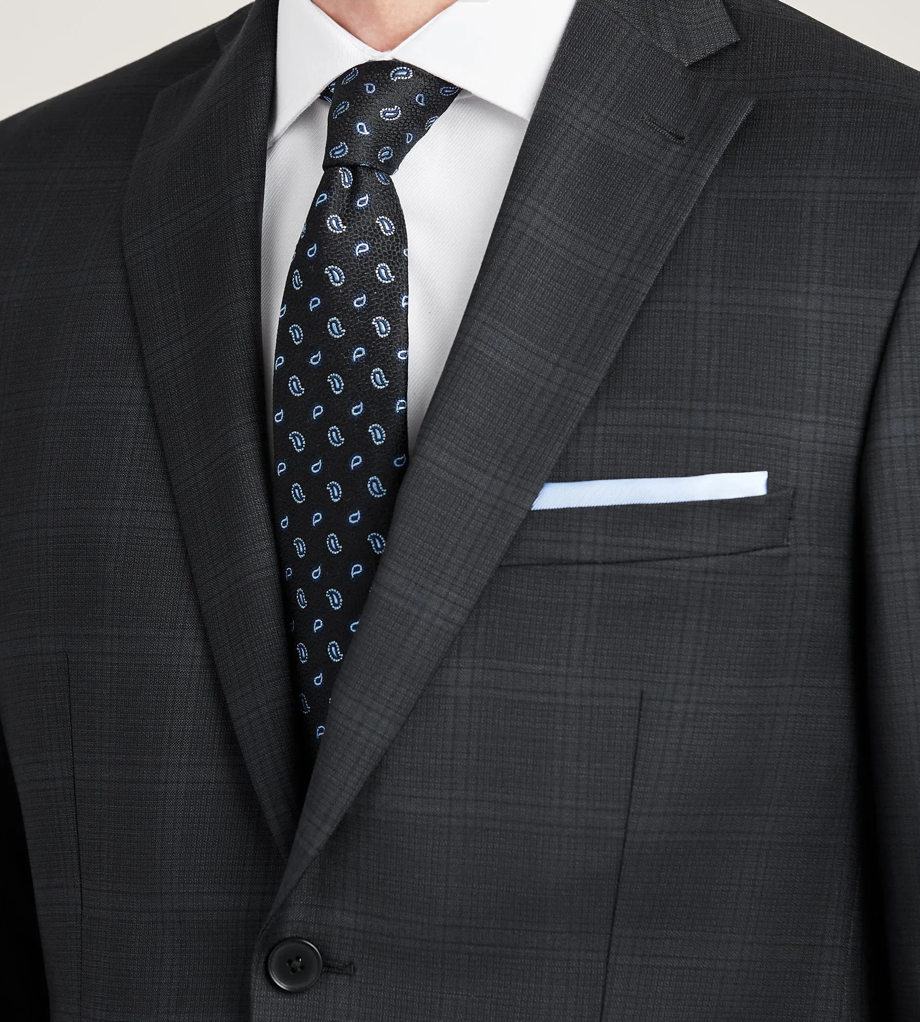 Modern Fit Black Plaid Suit Jacket sold by Tip Top product image thumbnail 2