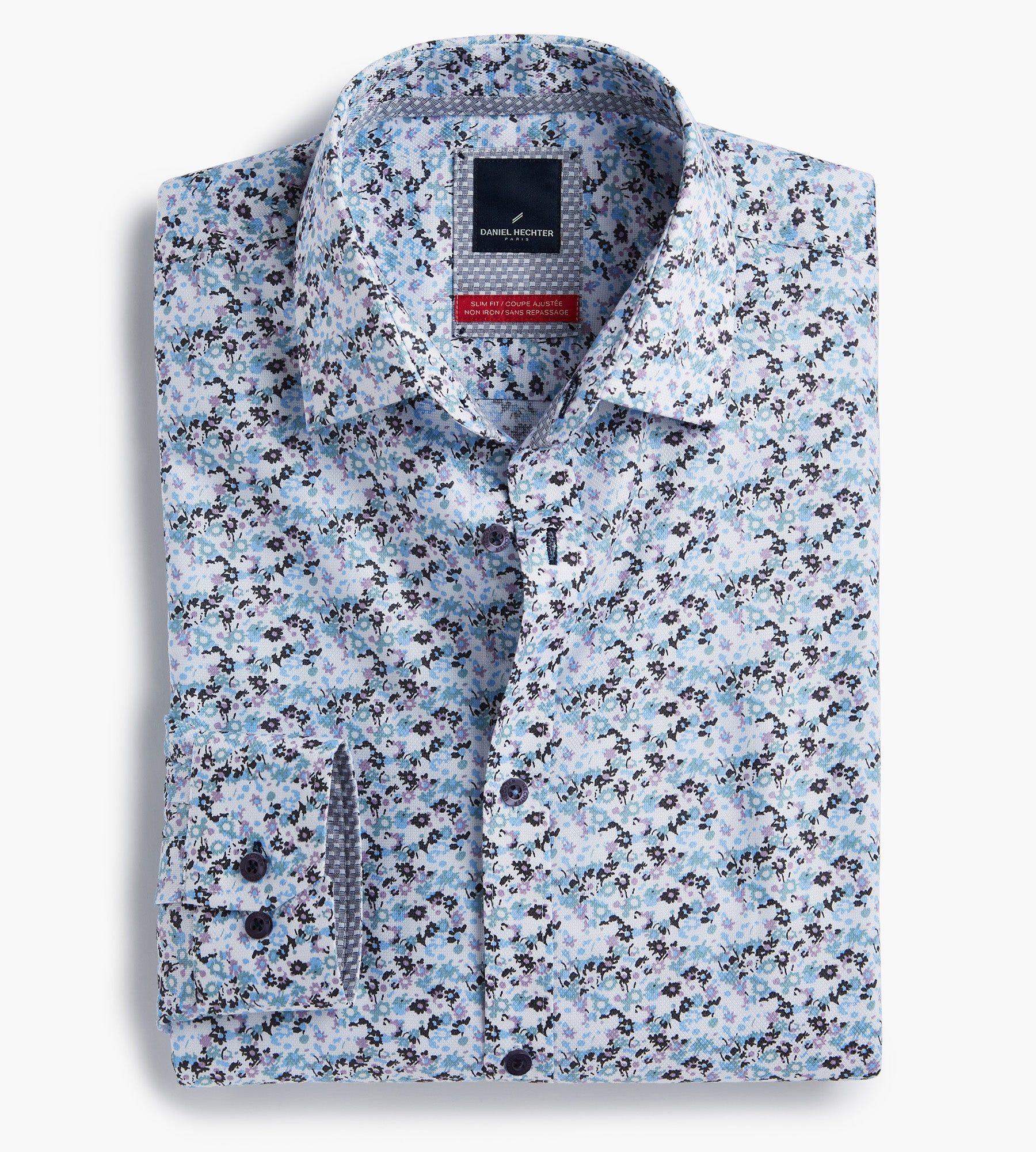 Slim Fit Stretch Non-Iron Floral Print Dress Shirt sold by Tip Top