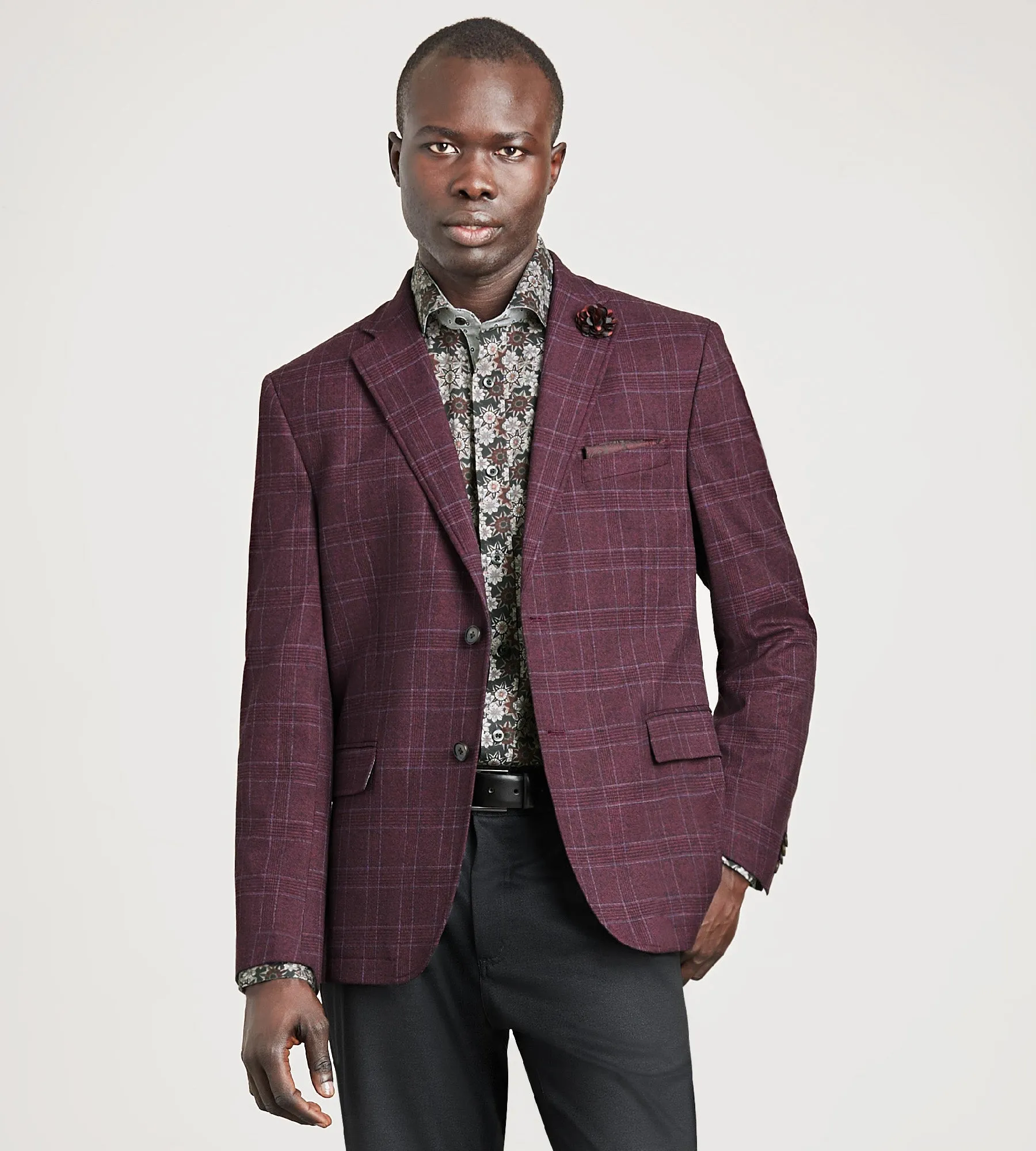 Modern Fit Woven Plaid Sport Jacket sold by Tip Top