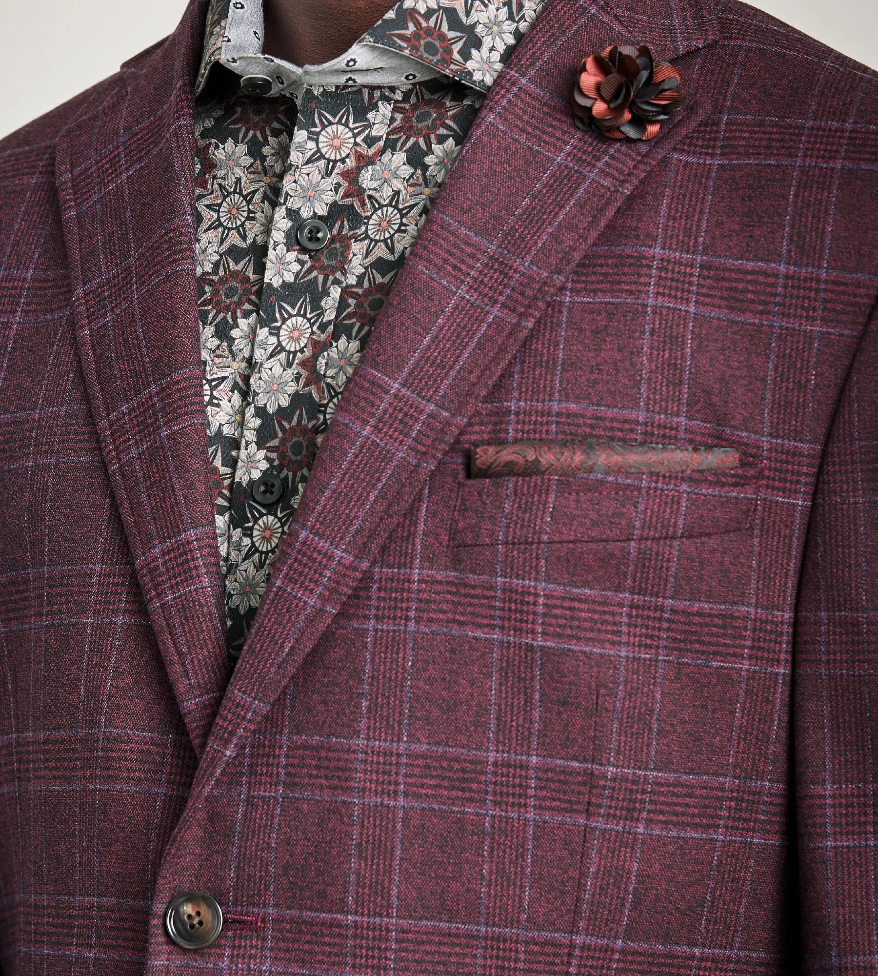 Modern Fit Woven Plaid Sport Jacket sold by Tip Top product image thumbnail 2