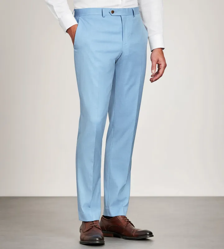 Slim Fit Light Blue Solid Suit Pants sold by Tip Top