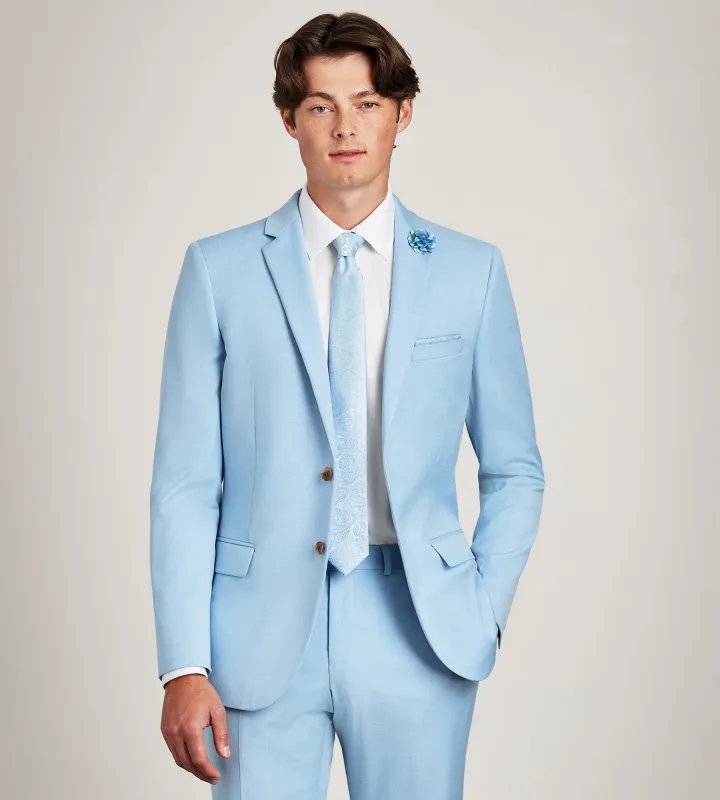 Slim Fit Light Blue Solid Suit Jacket sold by Tip Top