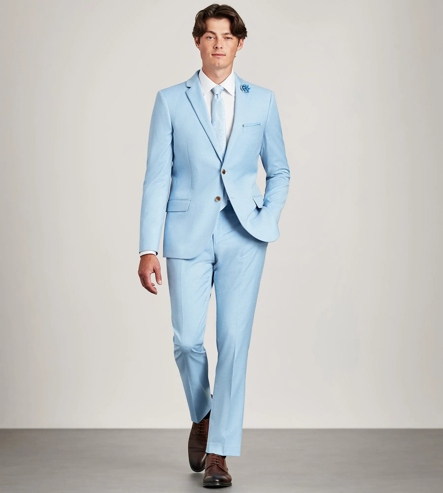 Slim Fit Light Blue Solid Suit Jacket sold by Tip Top product image thumbnail 2