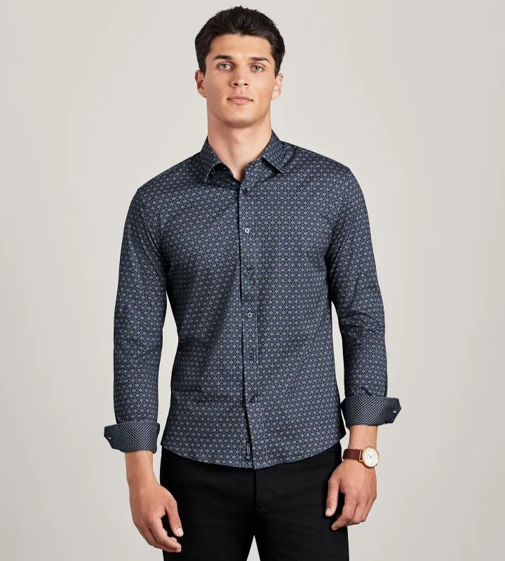 Long Sleeve 360 Stretch Printed Casual Shirt made by Tip Top