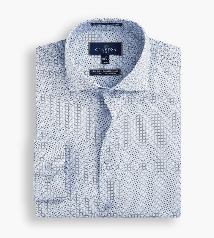 Modern Fit Geo Print Non-Iron Dress Shirt sold by Tip Top
