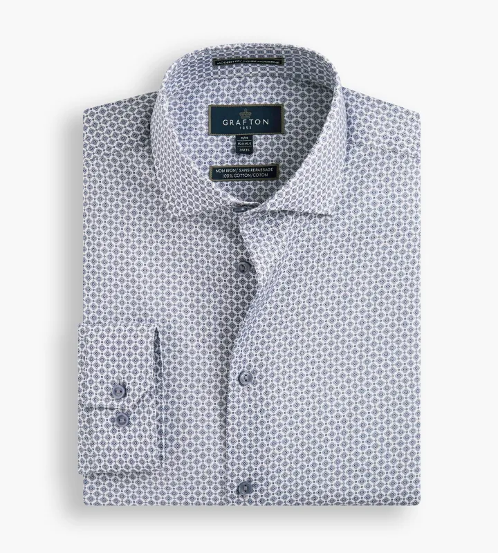 Modern Fit Geo Print Non-Iron Dress Shirt sold by Tip Top