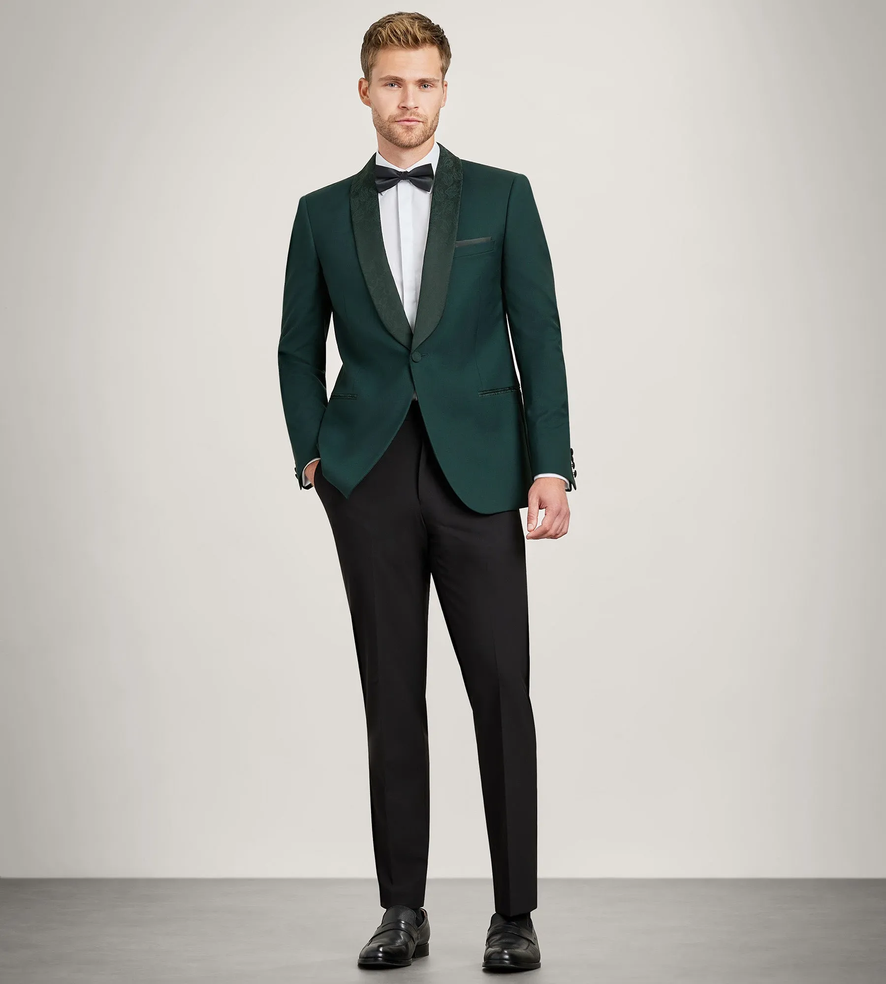 Slim Fit Forest Green Solid Tuxedo sold by Tip Top product image thumbnail 4