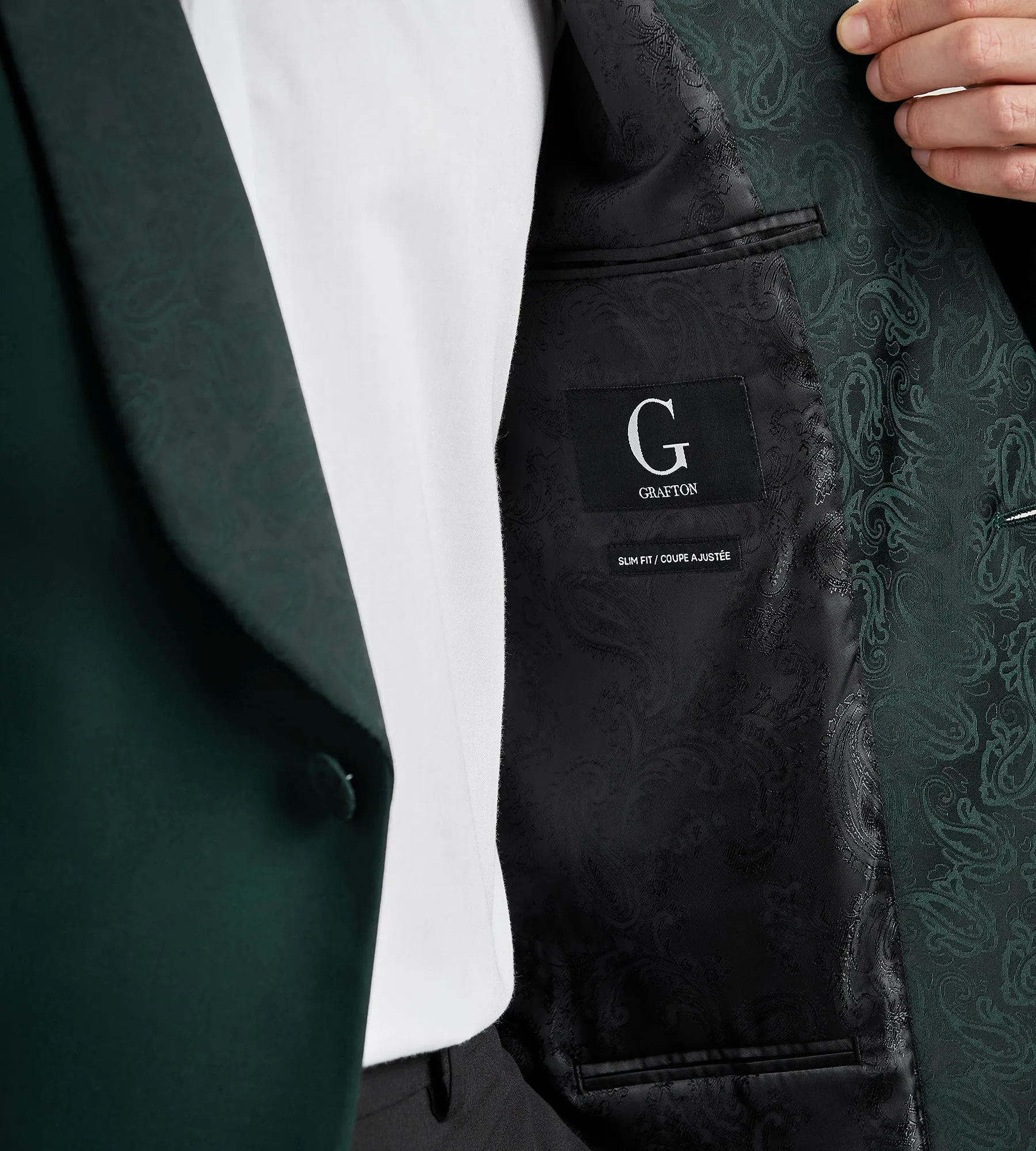 Slim Fit Forest Green Solid Tuxedo sold by Tip Top product image thumbnail 3