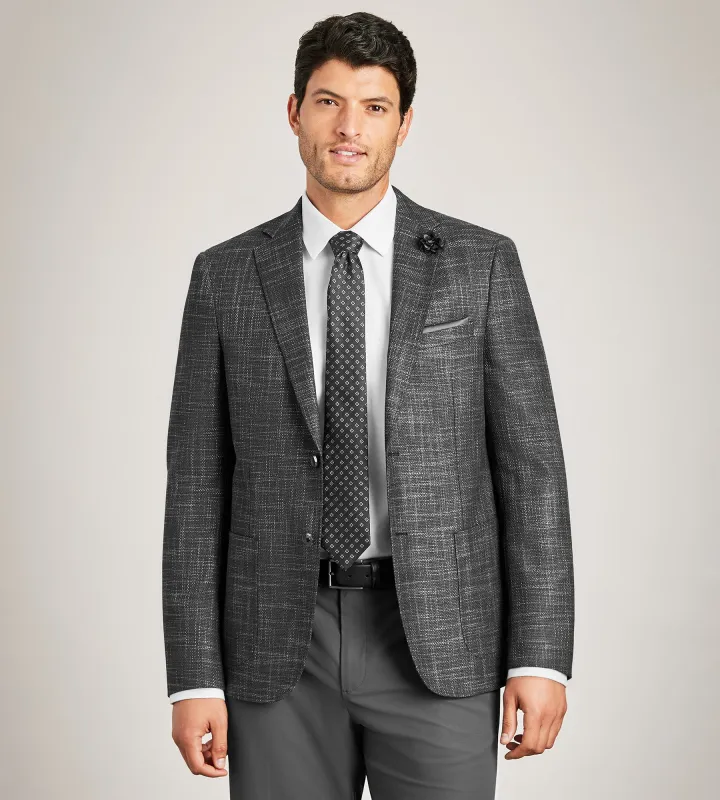 Modern Fit Woven Textured Sport Jacket sold by Tip Top