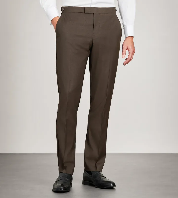 Slim Fit Dark Brown Solid Tuxedo Pants sold by Tip Top
