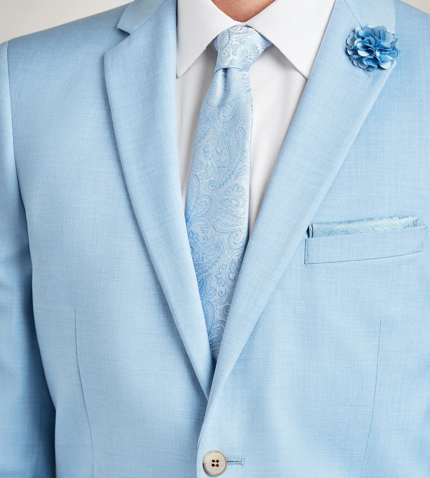 Slim Fit Light Blue Solid Suit sold by Tip Top product image thumbnail 2