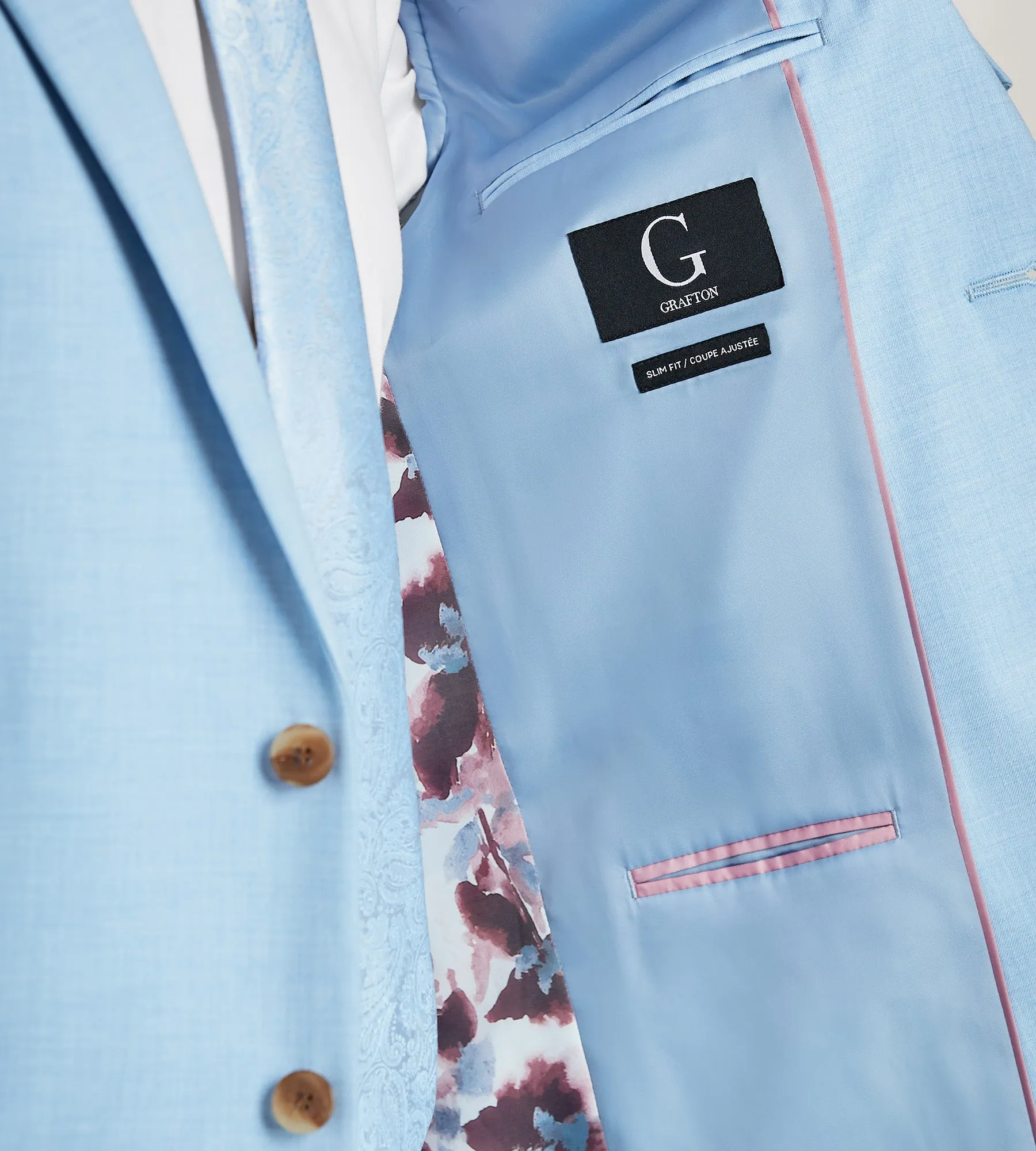 Slim Fit Light Blue Solid Suit sold by Tip Top product image thumbnail 3