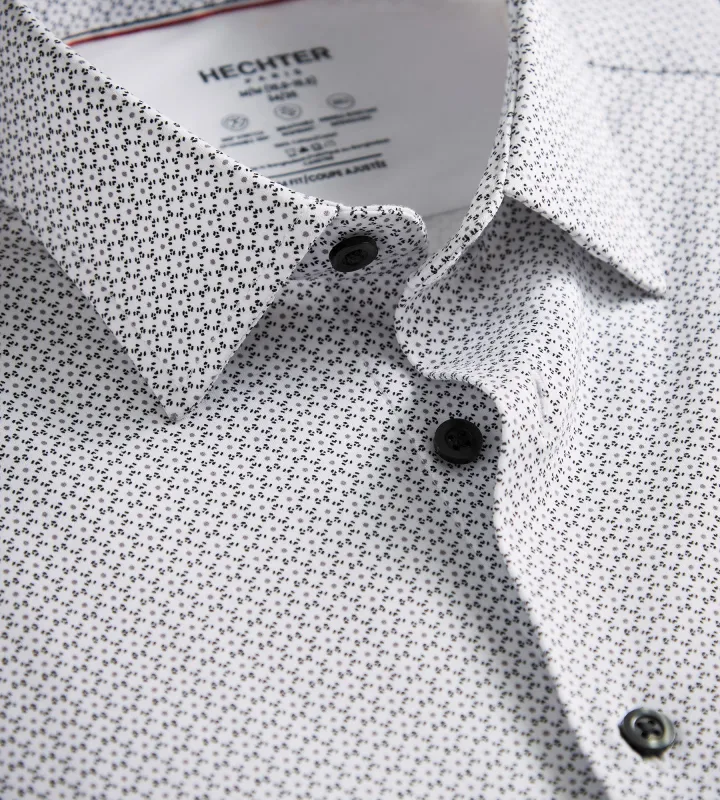 Slim Fit 360° Stretch Knit Non-Iron Soft Touch Geo Print Jersey Dress Shirt sold by Tip Top