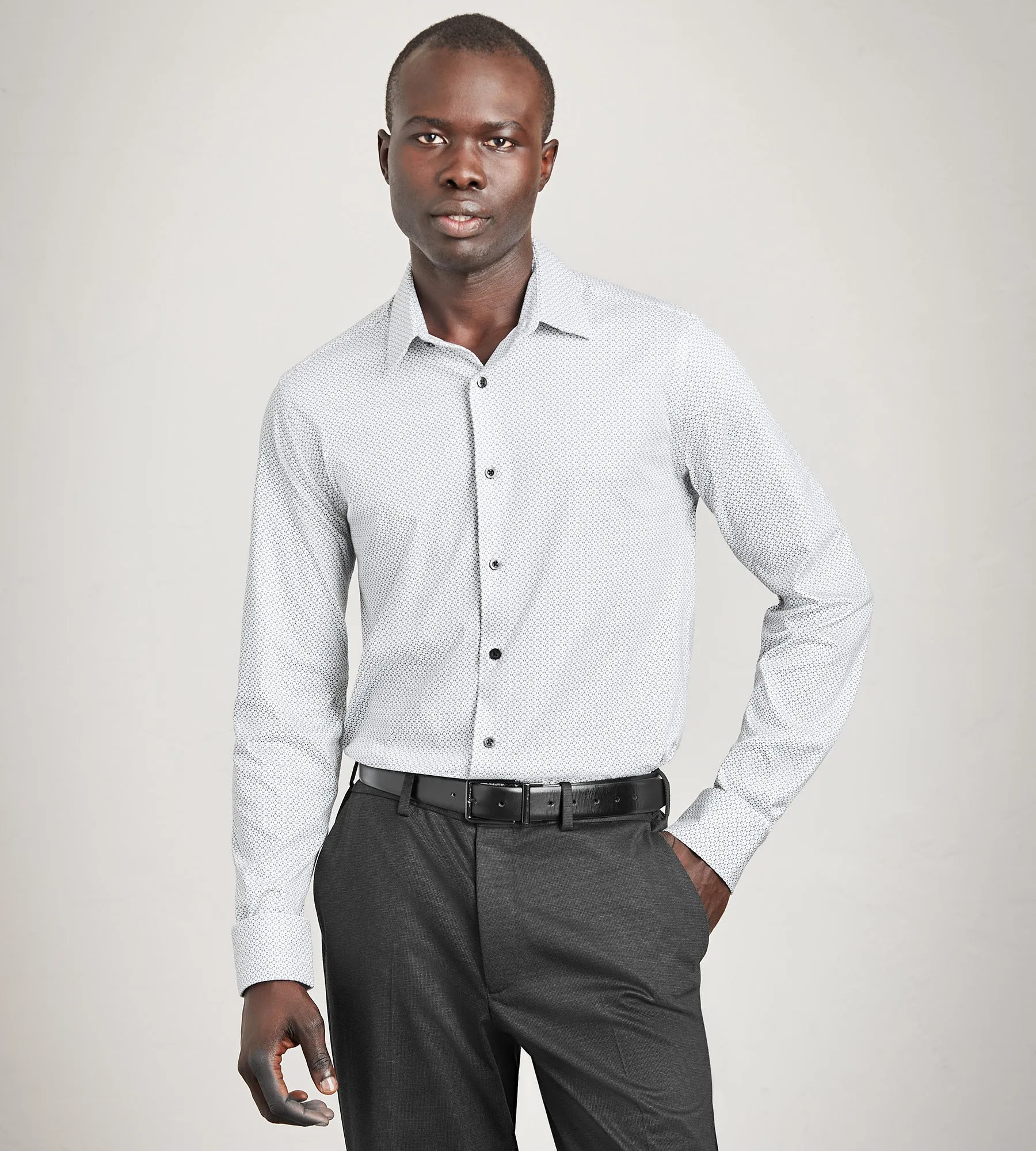 Slim Fit Butterknit Geo Print Dress Shirt sold by Tip Top product image thumbnail 2