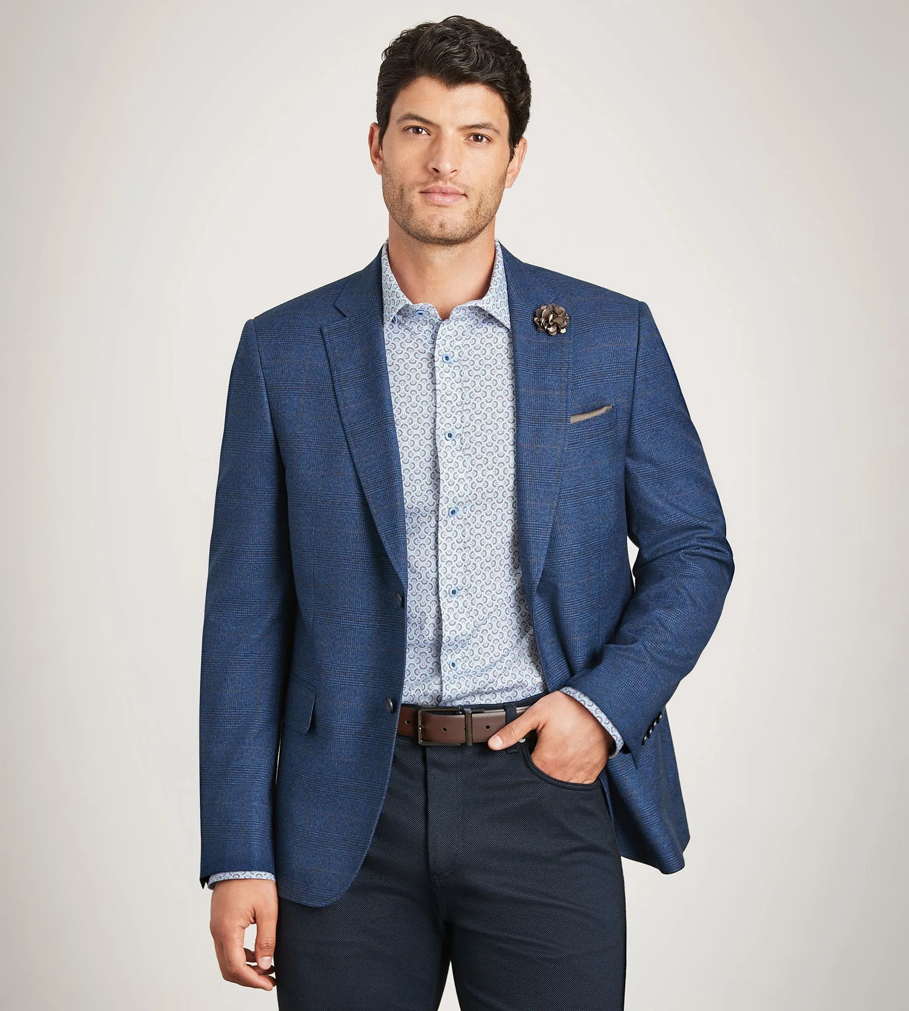 Modern Fit Woven Plaid Sport Jacket sold by Tip Top