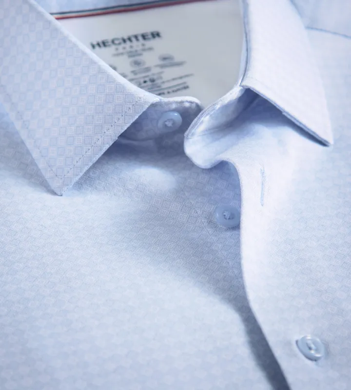 Slim Fit 360° Stretch Knit Non-Iron Soft Touch Geo Print Jersey Dress Shirt sold by Tip Top