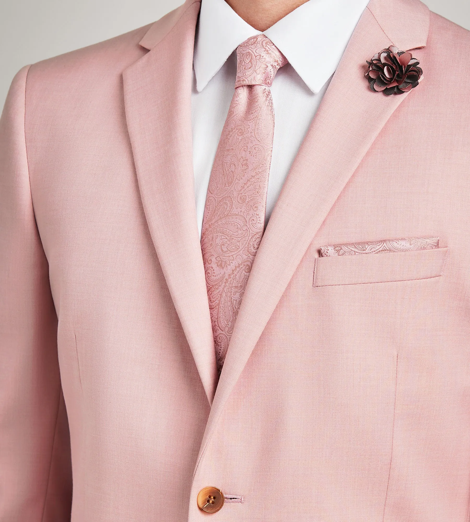 Slim Fit Light Pink Solid Suit sold by Tip Top product image thumbnail 2