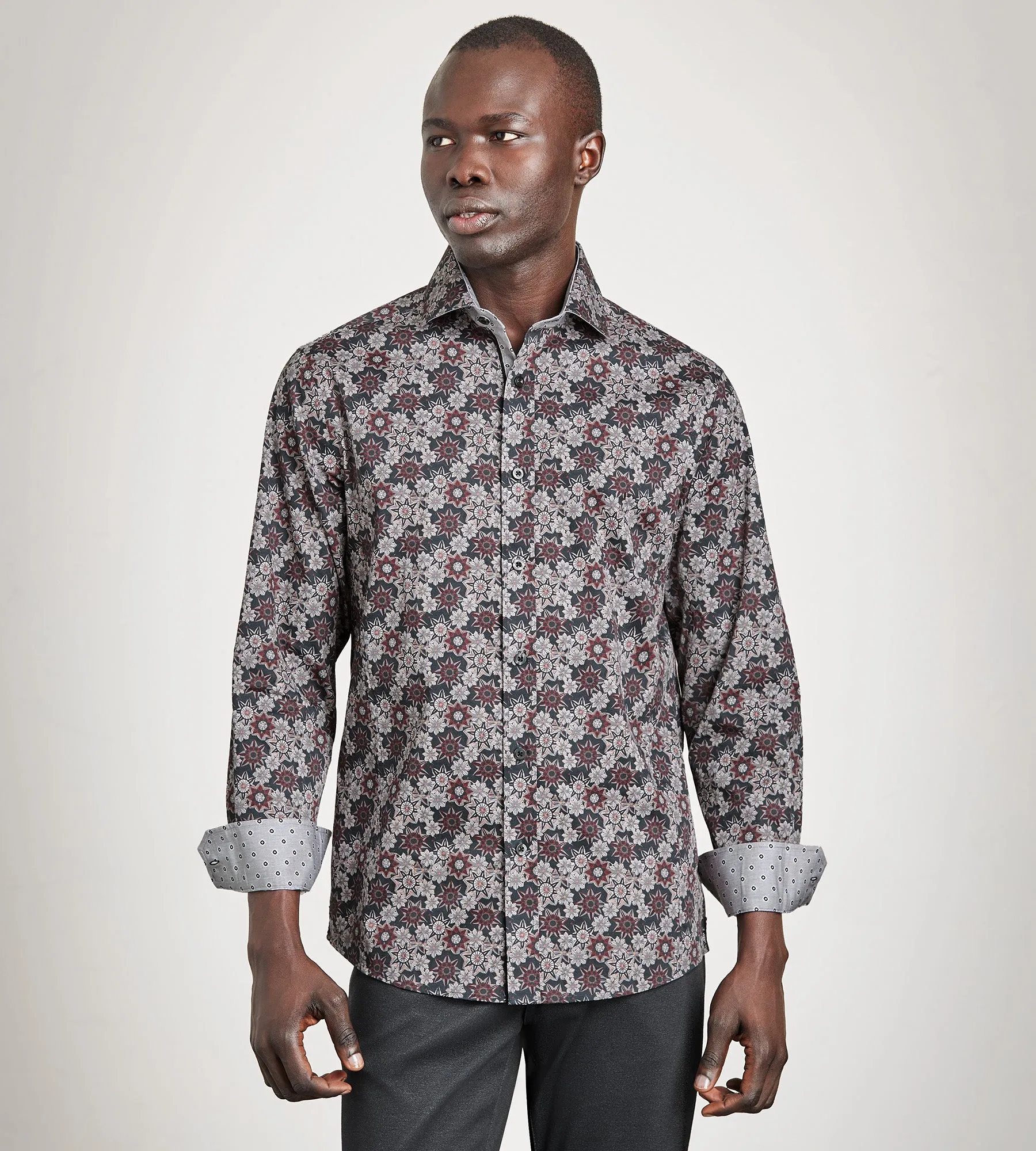 Modern Fit Long Sleeve Textured Stretch Casual Shirt sold by Tip Top