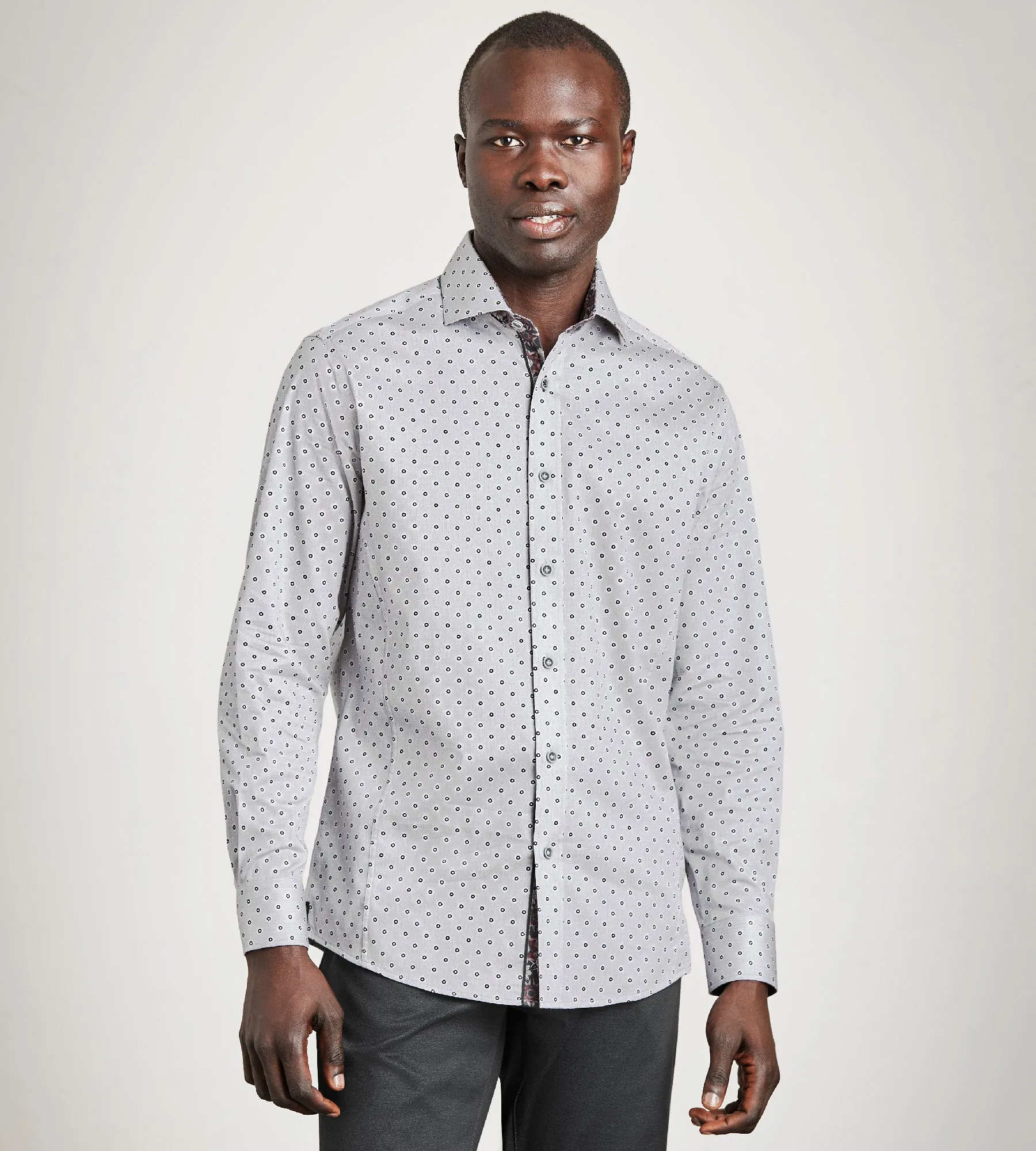 Modern Fit Long Sleeve Textured Stretch Casual Shirt sold by Tip Top