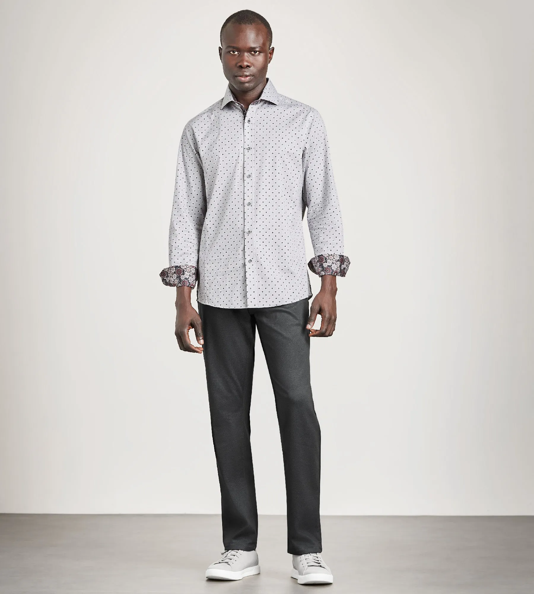 Modern Fit Long Sleeve Textured Stretch Casual Shirt sold by Tip Top product image thumbnail 4