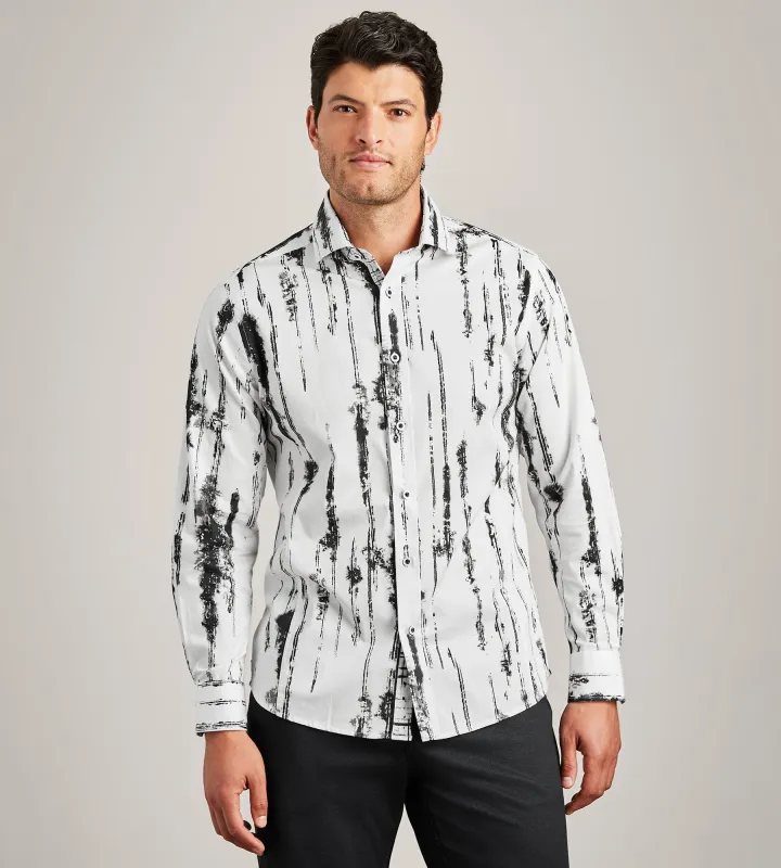 Modern Fit Long Sleeve Textured Stretch Casual Shirt sold by Tip Top