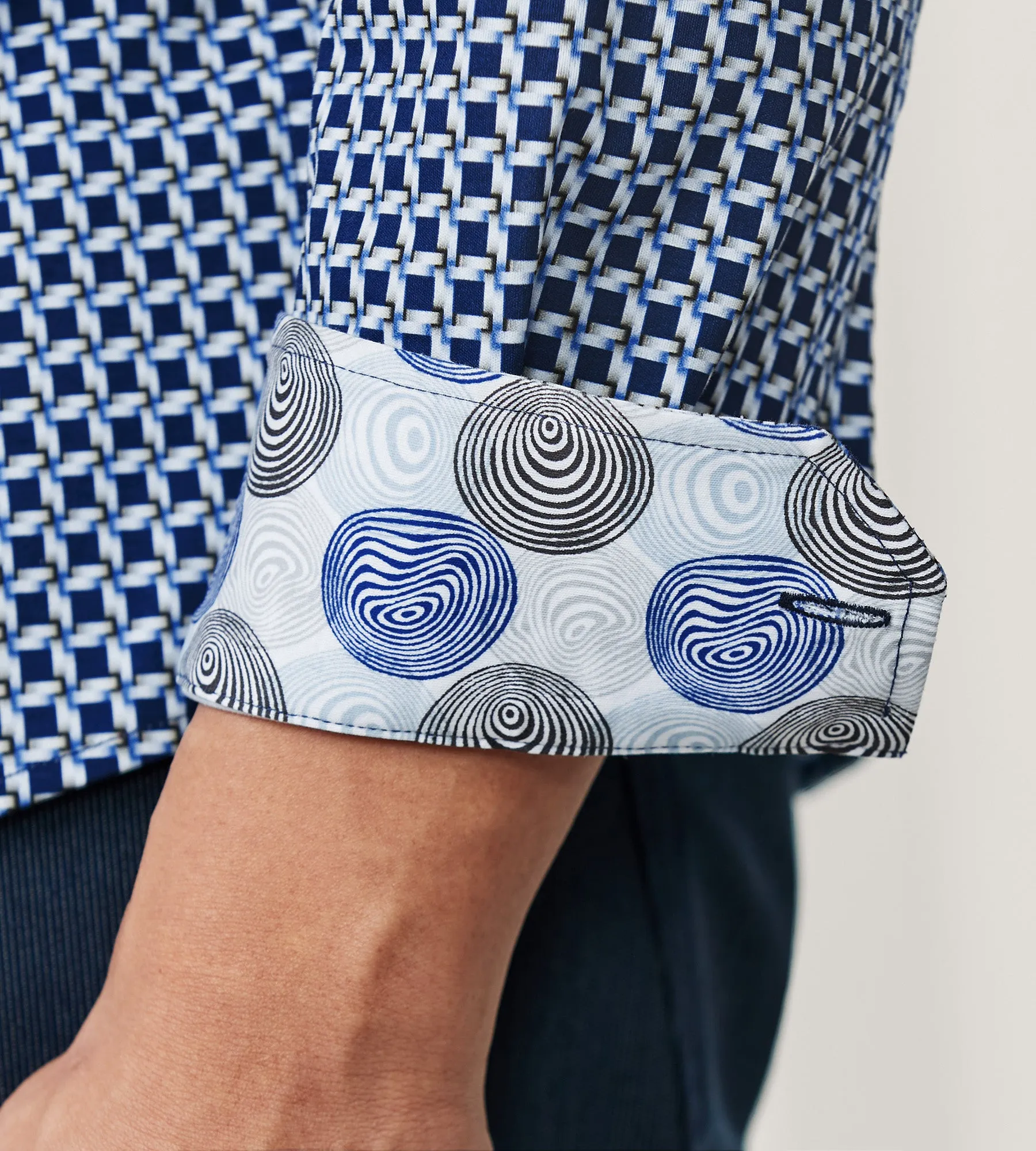 Modern Fit 360° Stretch Long Sleeve Printed Sport Shirt sold by Tip Top product image thumbnail 3