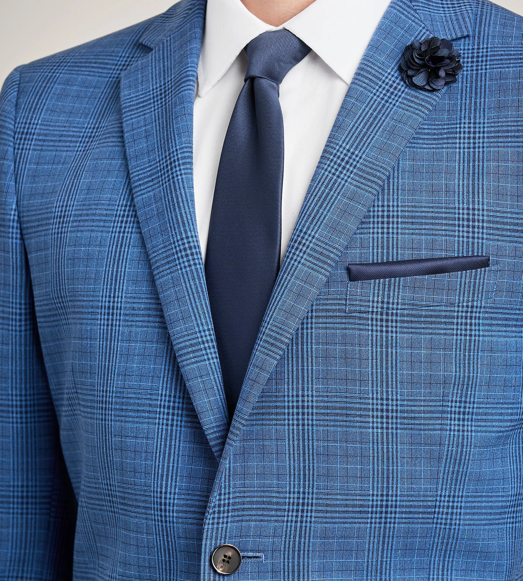 Slim Fit Blue Plaid Suit Jacket sold by Tip Top product image thumbnail 2