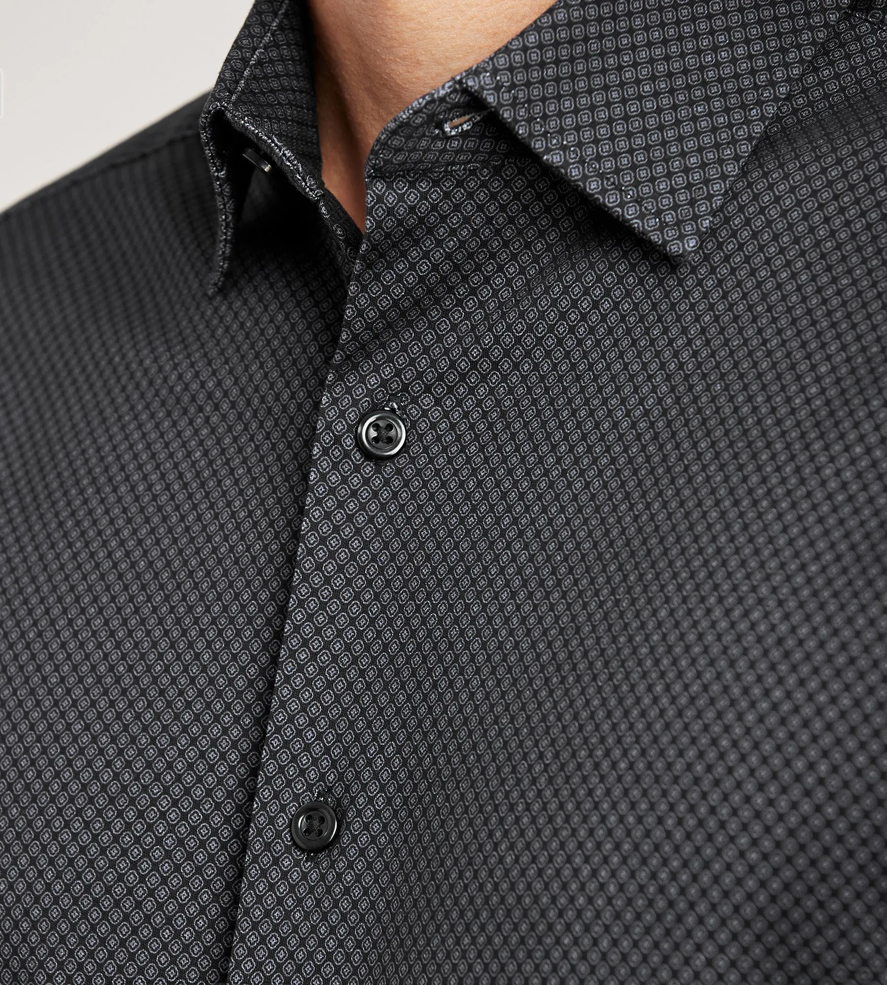 Slim Fit 360° Stretch Knit Non-Iron Soft Touch Geo Print Jersey Dress Shirt sold by Tip Top product image thumbnail 3