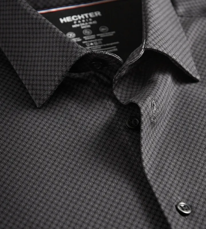 Slim Fit 360° Stretch Knit Non-Iron Soft Touch Geo Print Jersey Dress Shirt sold by Tip Top