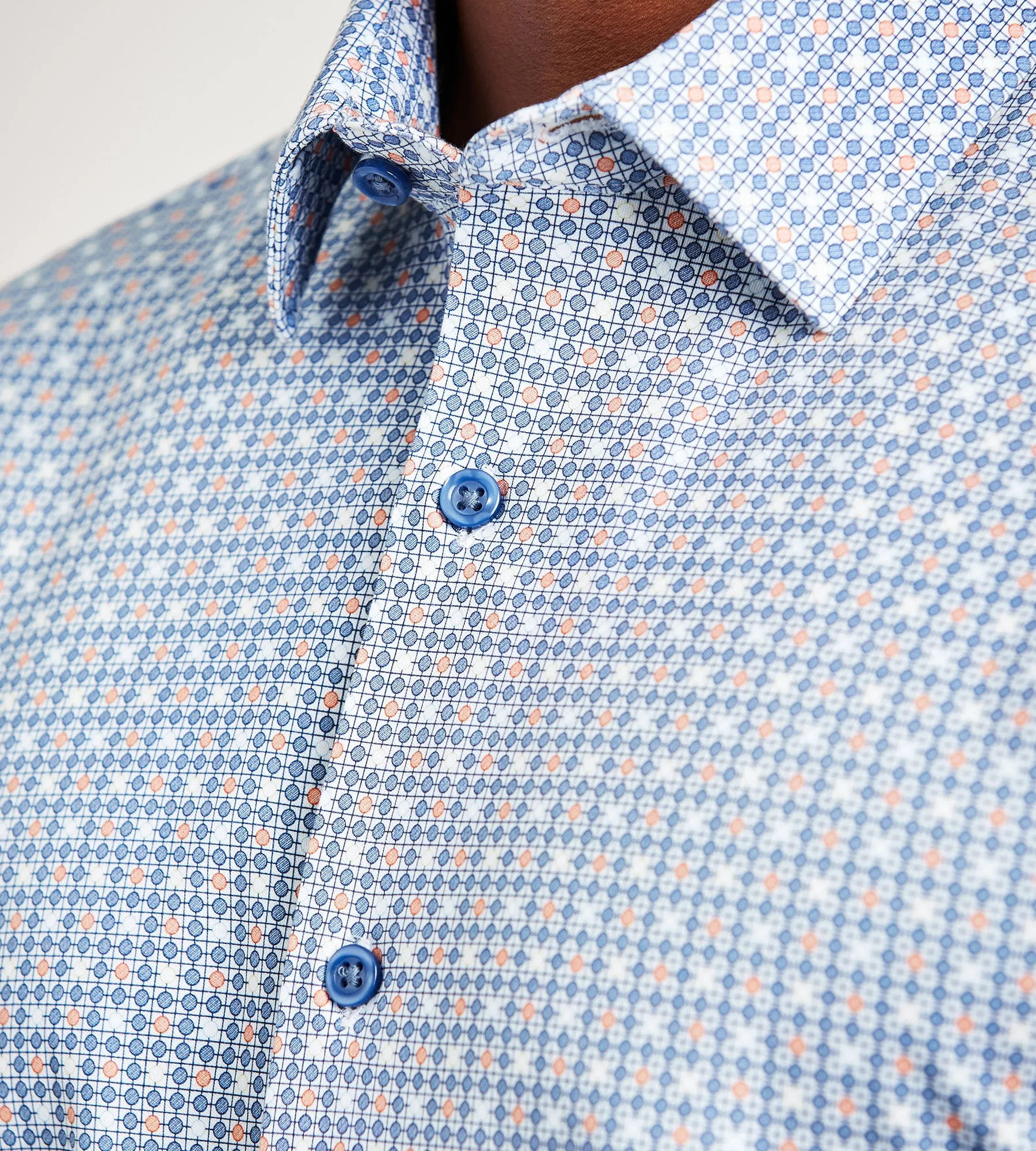 Slim Fit 360° Stretch Knit Non-Iron Soft Touch Geo Print Jersey Dress Shirt sold by Tip Top product image thumbnail 3