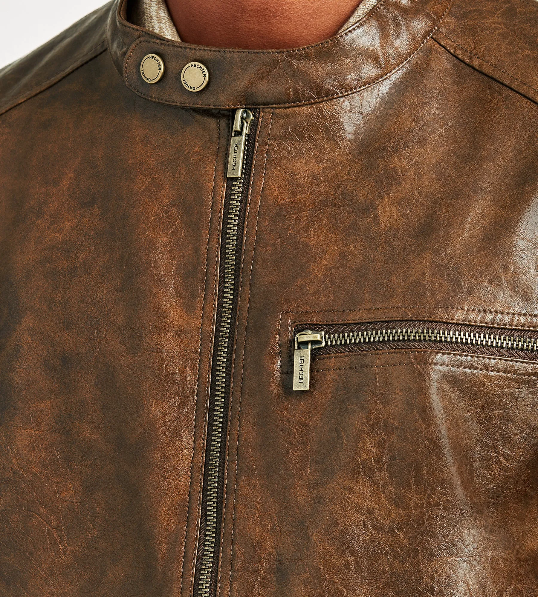 Modern Fit Vegan Leather Jacket sold by Tip Top product image thumbnail 2