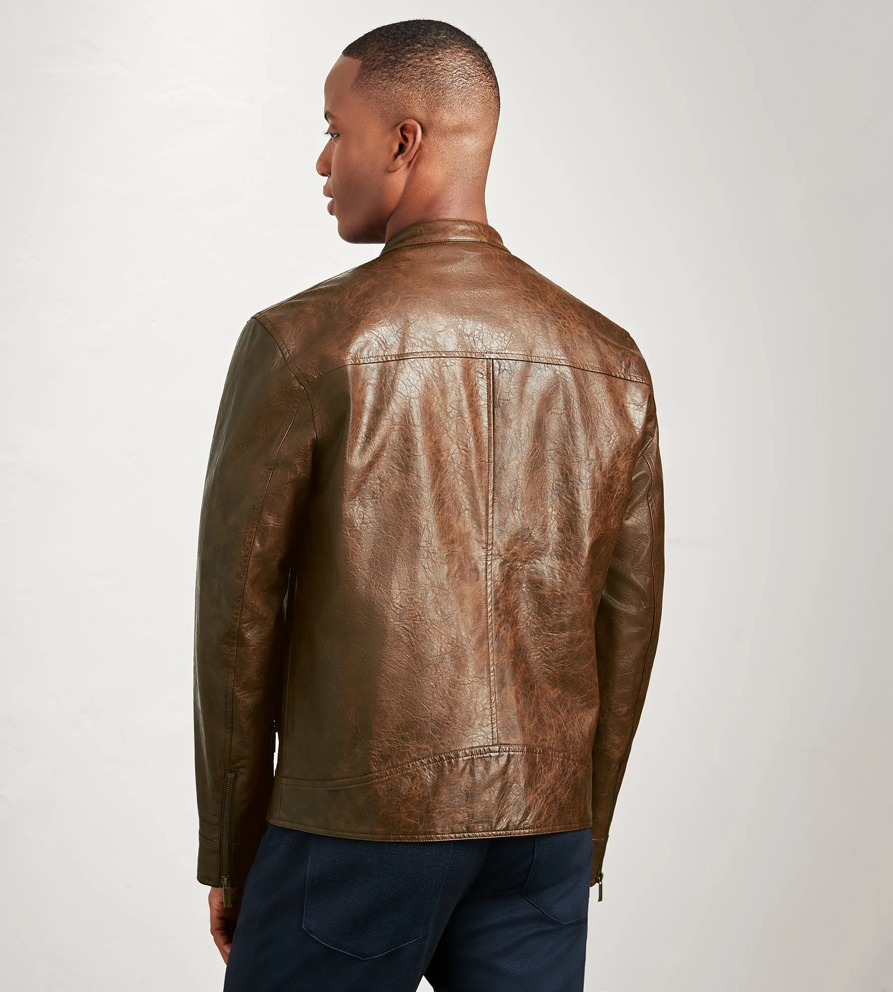 Modern Fit Vegan Leather Jacket sold by Tip Top product image thumbnail 3