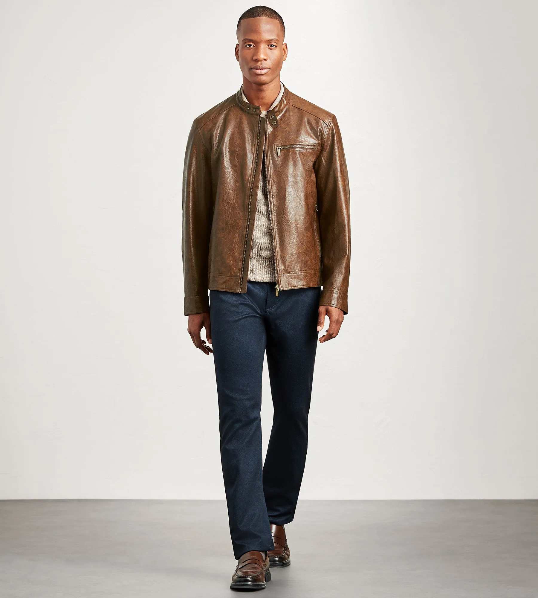 Modern Fit Vegan Leather Jacket sold by Tip Top product image thumbnail 5