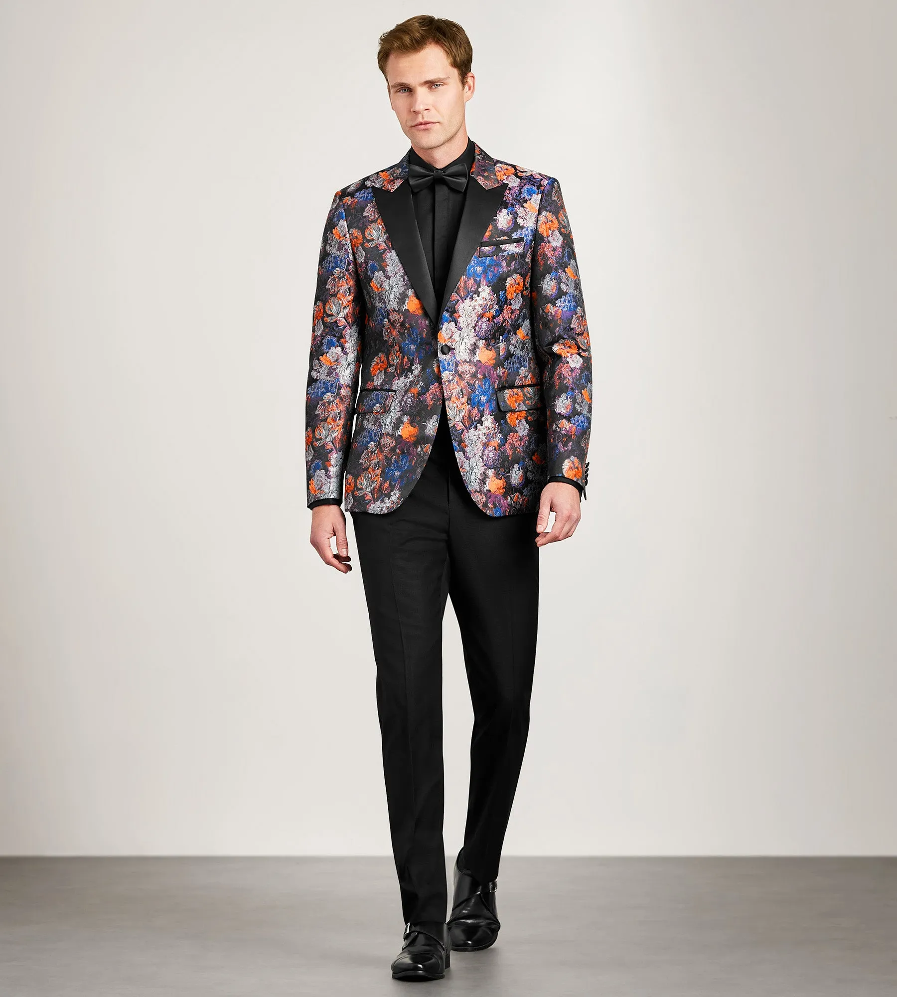 Slim Fit Blue Jacquard Tuxedo Jacket sold by Tip Top product image thumbnail 3