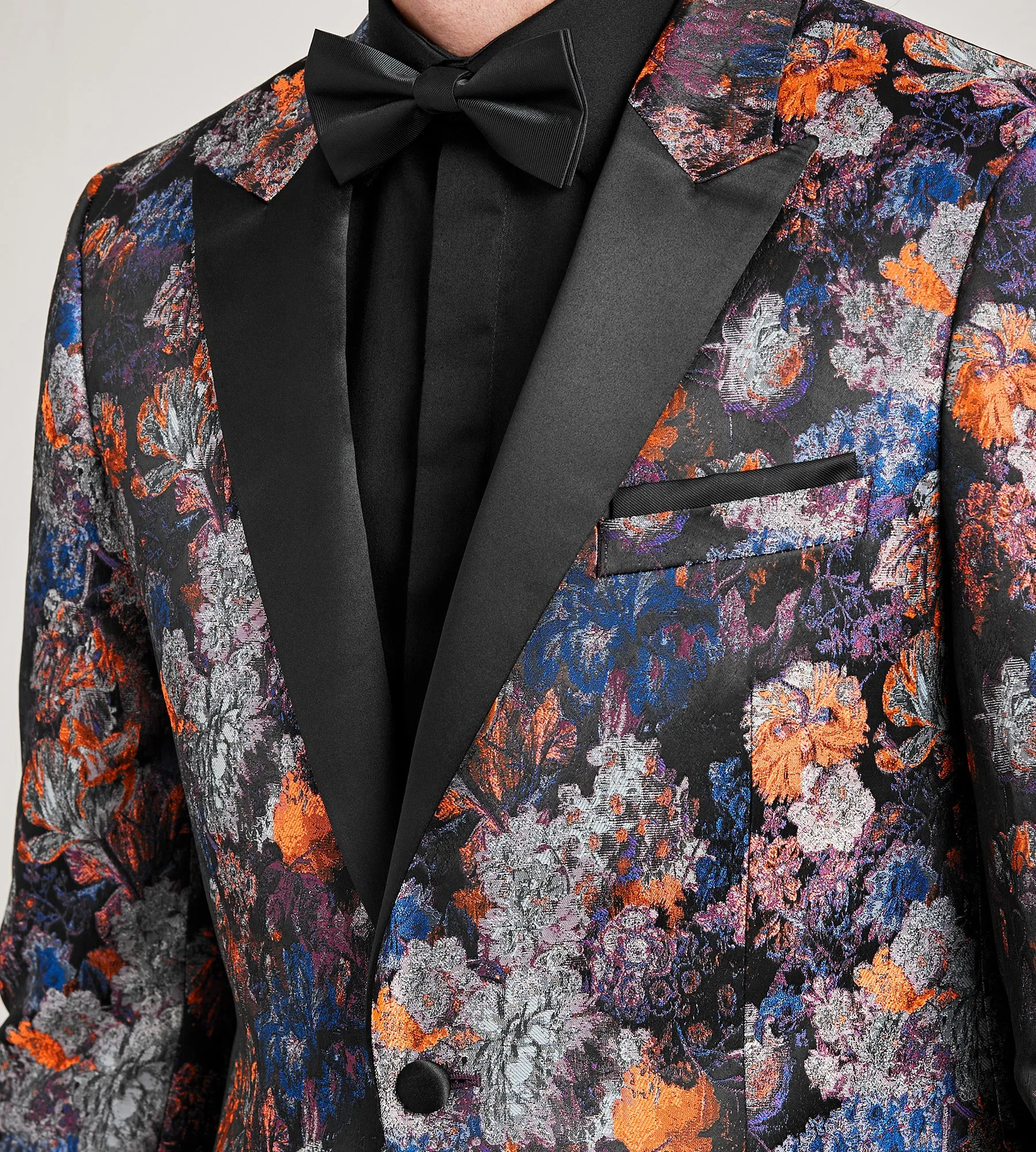 Slim Fit Blue Jacquard Tuxedo Jacket sold by Tip Top product image thumbnail 2